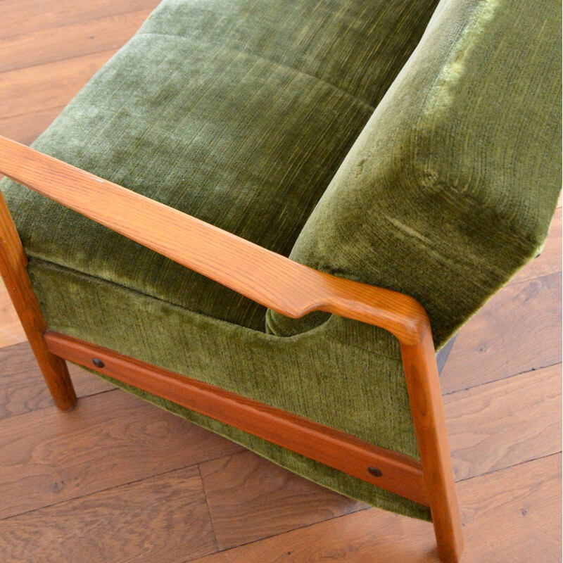 Canapé vintage en teck, Scandinave 1950