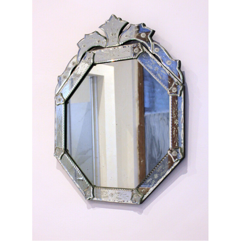 Vintage octagonal Venetian mirror