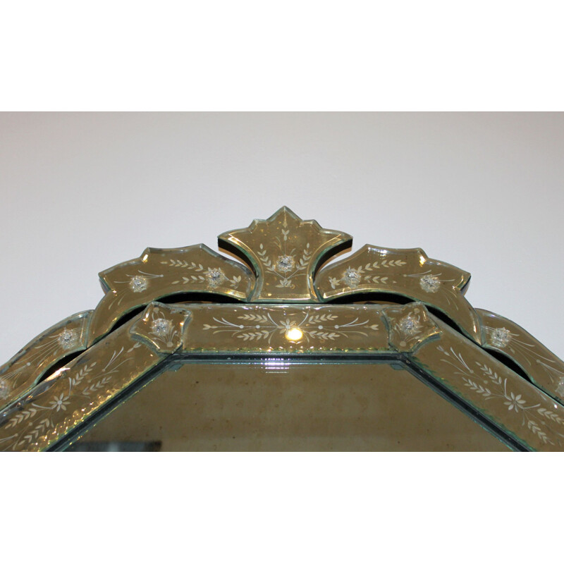 Vintage octagonal Venetian mirror