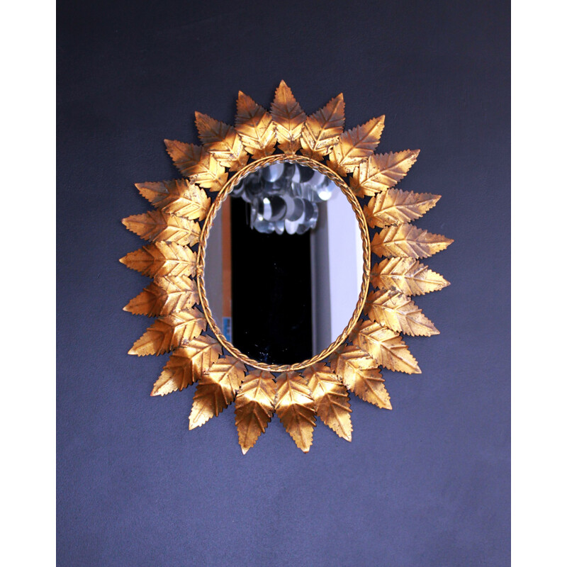 Vintage oval sun mirror