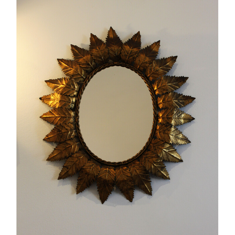 Vintage oval sun mirror