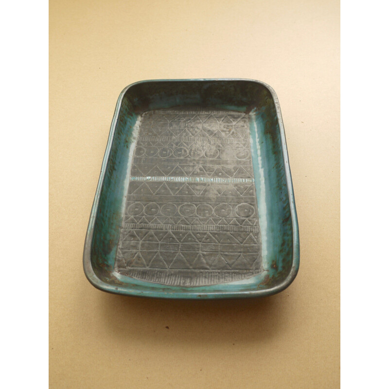 Vintage abstract ceramic dish from Troika 1960