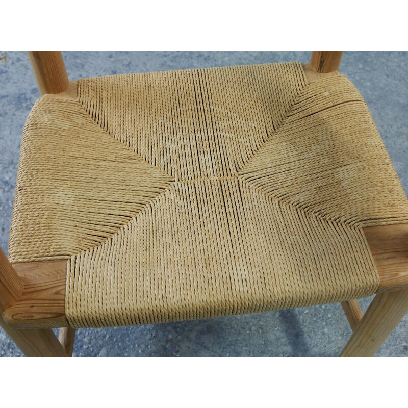 Set of 6 vintage pine chairs by Rainier Daumiller