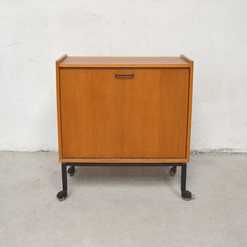 Vintage bar cabinet on wheels 1960s