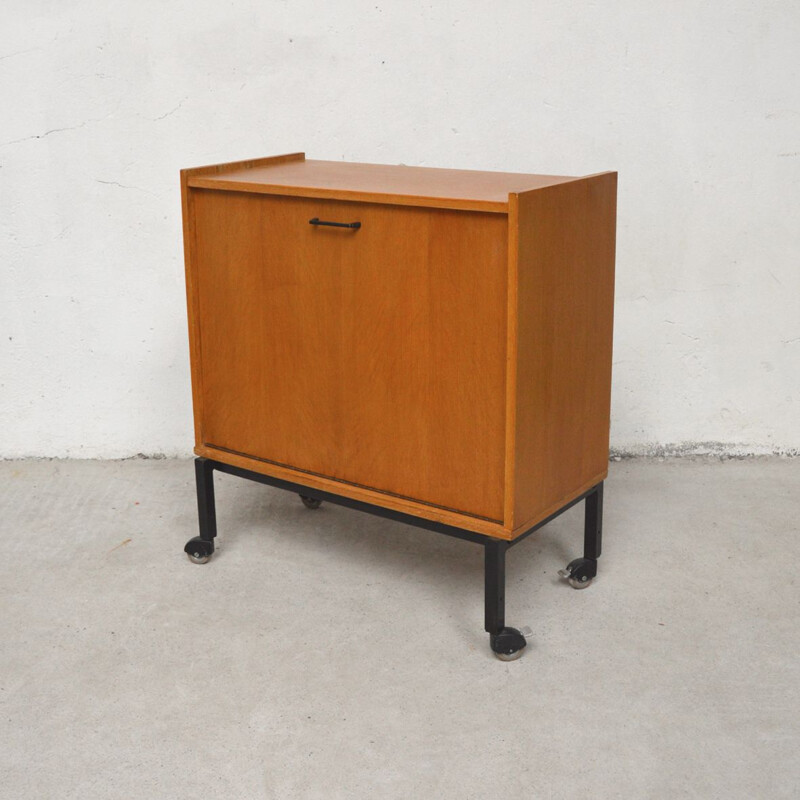 Vintage bar cabinet on wheels 1960s