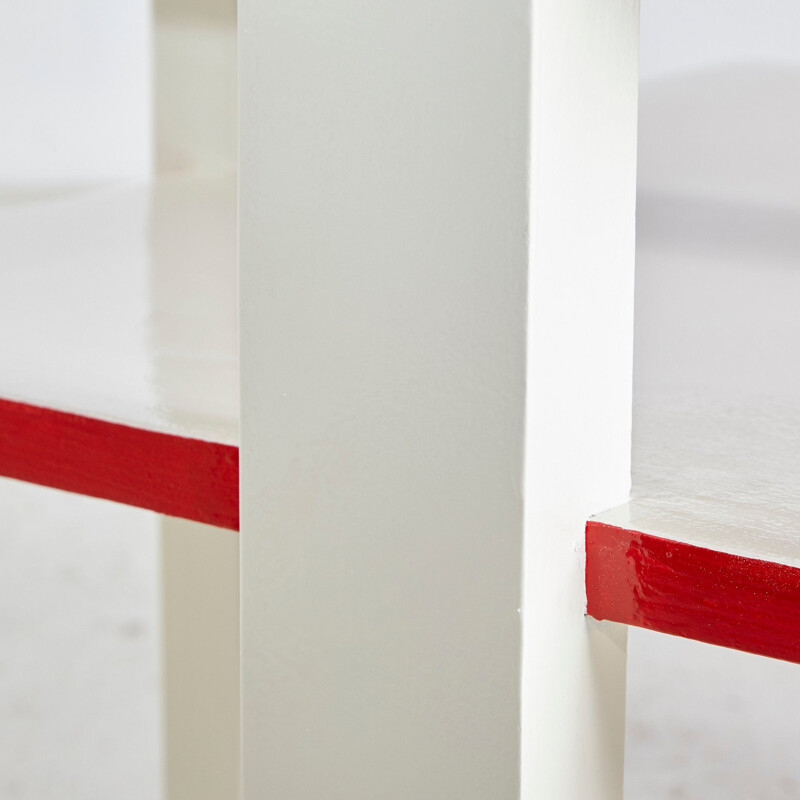 Vintage Red & White Bauhaus Armchair and Table