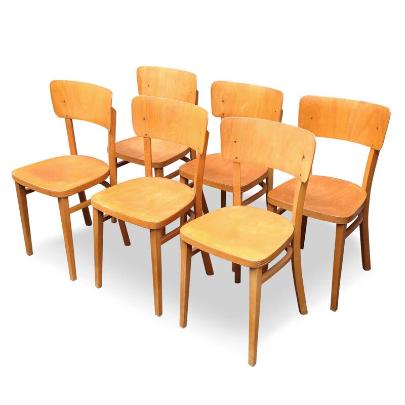 6 chaises de bistrot Baumann - années 50