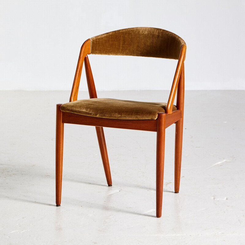 Set of 6 vintage Model 31 Velvet Chairs by Kai Kristiansen 1960s