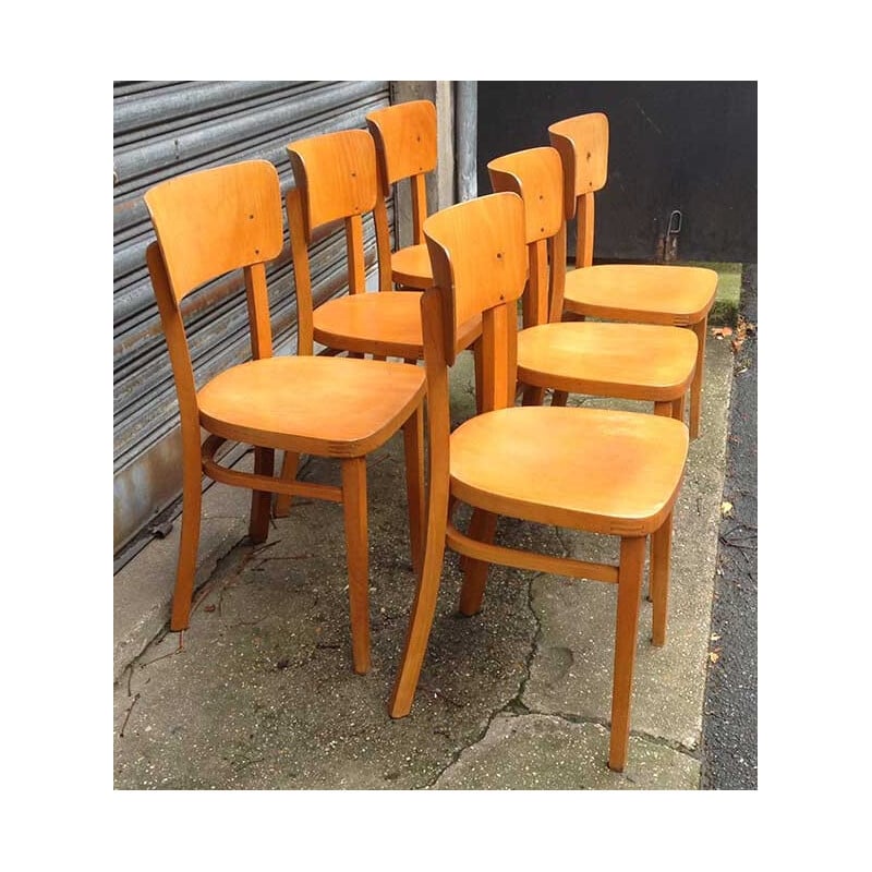 6 chaises de bistrot Baumann - années 50