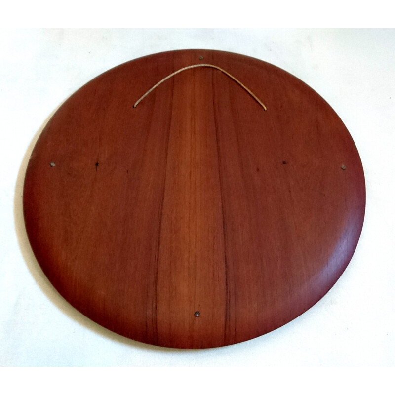 Italian round mirror in teak and rosewood - 1960s