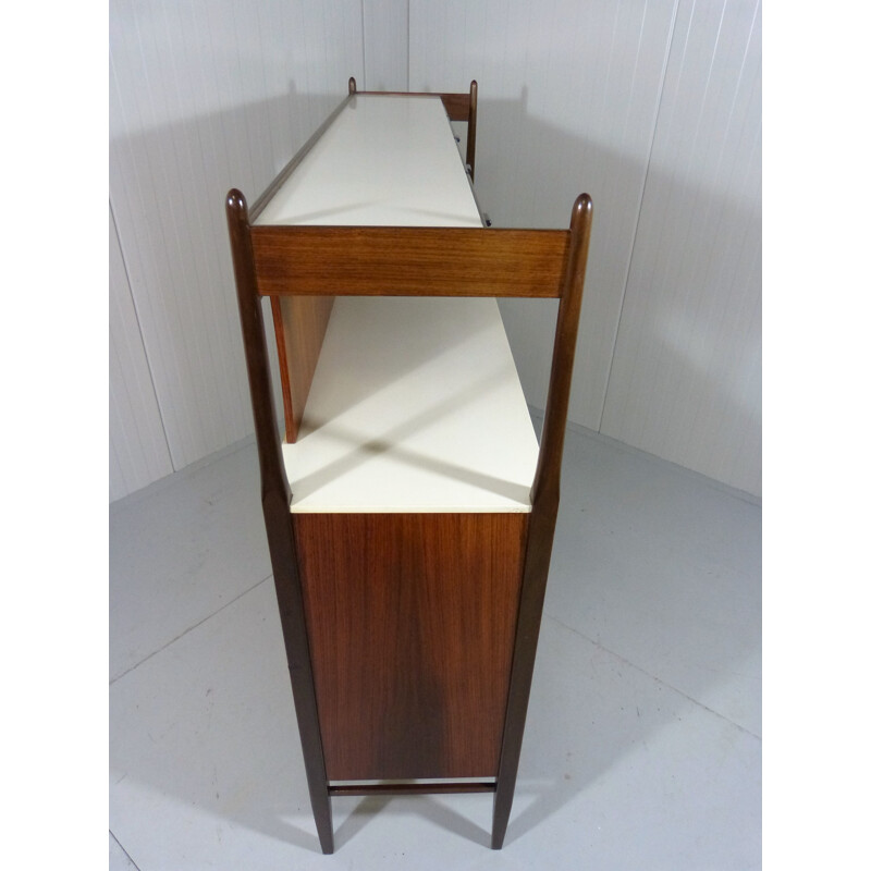 Large German Deutsche Werkstatten highboard in teak with drawers - 1960s