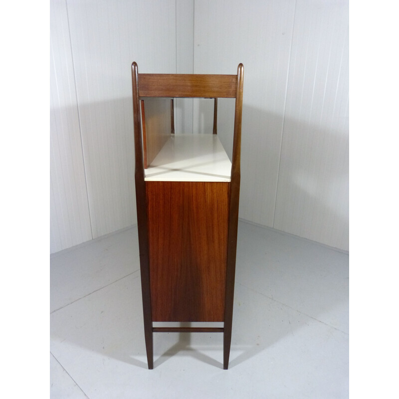 Large German Deutsche Werkstatten highboard in teak with drawers - 1960s