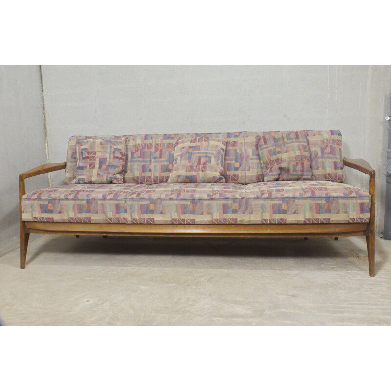Vintage Cherrywood Sofa Daybed 1950s