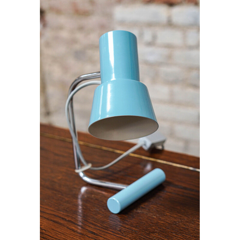 Lampe de table vintage par Josef Hurka pour Napako bleu 1960