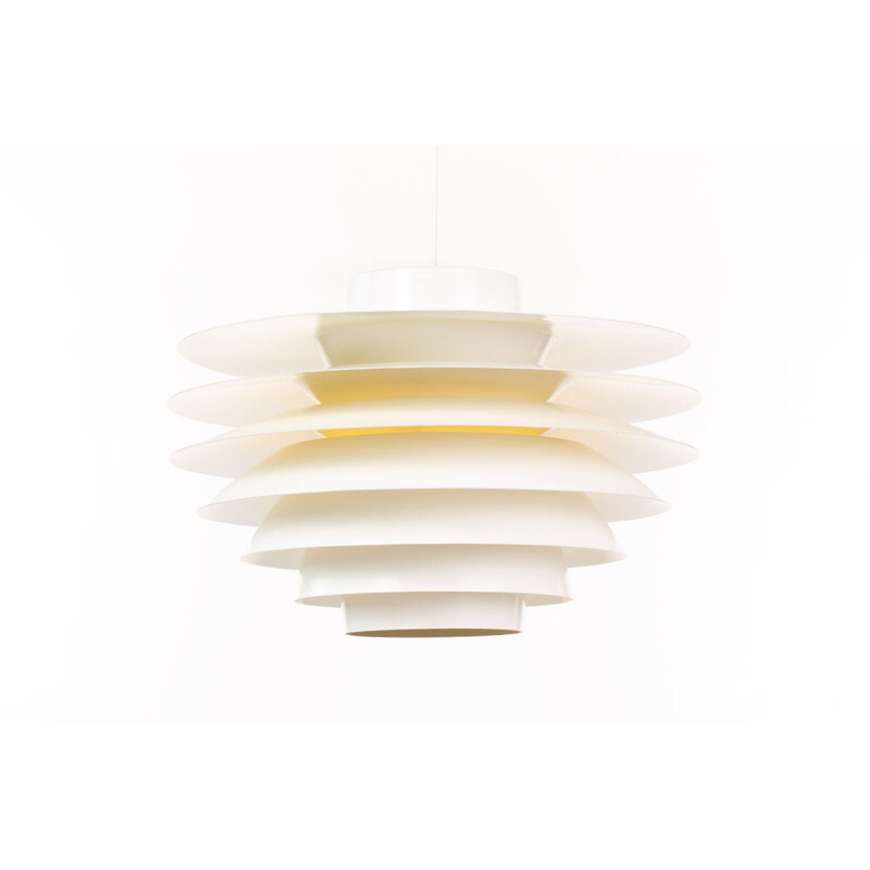 Pair of vintage white pendants by Svend Middelboe for Nordisk Solar, Denmark 1960s