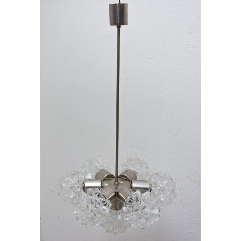 Vintage cut glass chandelier for Kamenický Šenov, Czechoslovakia 1970