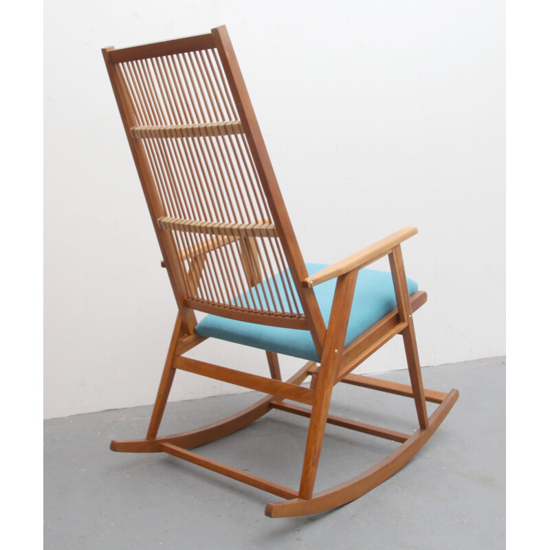 Vintage rocking chair in light blue 1950s