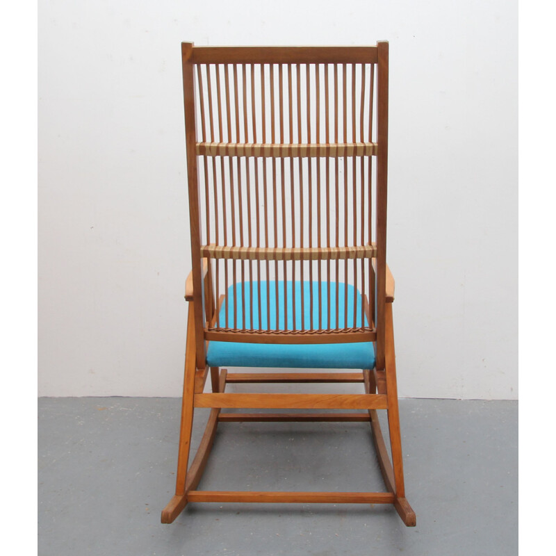 Vintage rocking chair in light blue 1950s