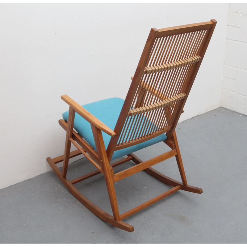Vintage rocking chair in light blue 1950s