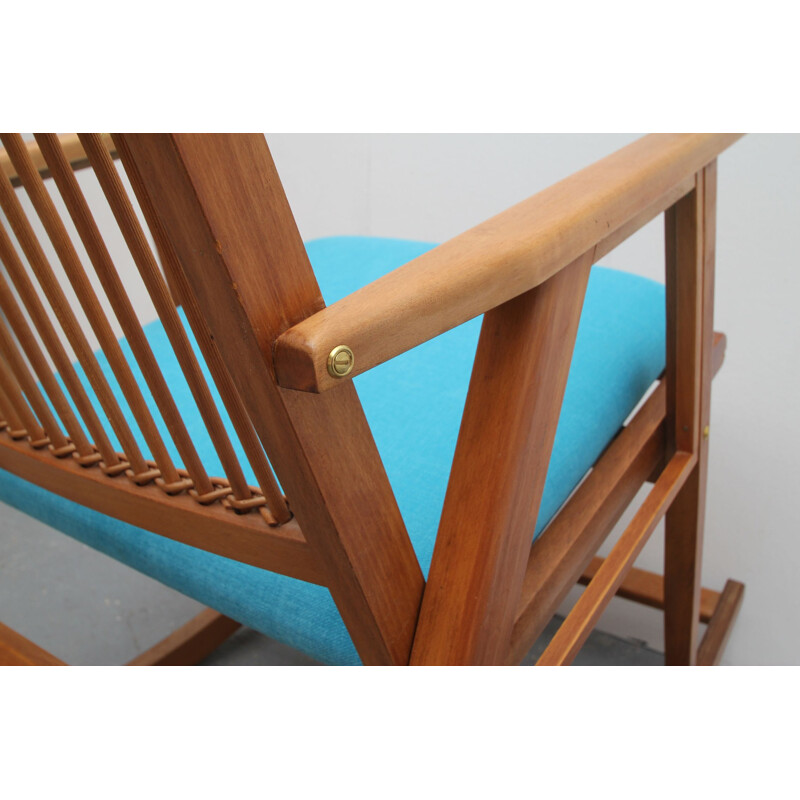 Vintage rocking chair in light blue 1950s