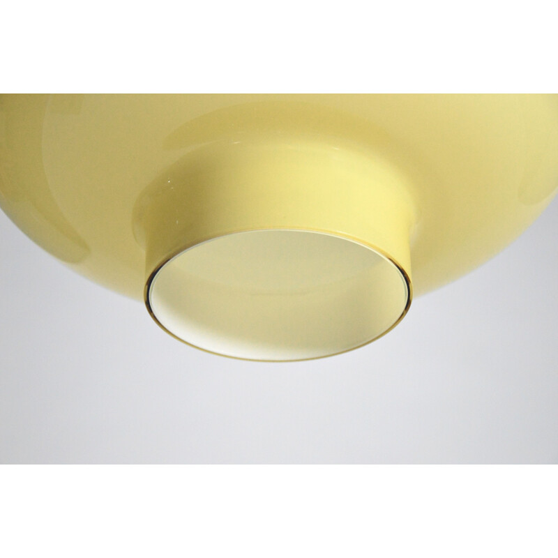 Vintage Opal Pagliesco Murano Glass Pendant Lamp From Vistosi 1960s