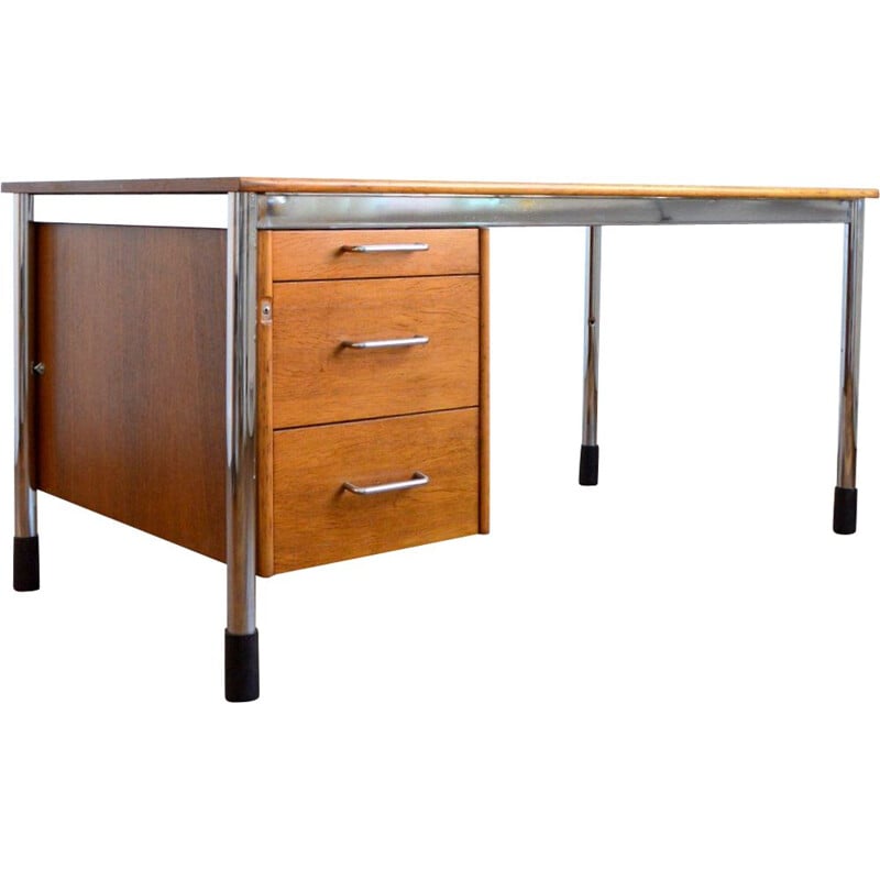 school wedstrijd bitter Large vintage desk with adjustable height Ikea 1970s