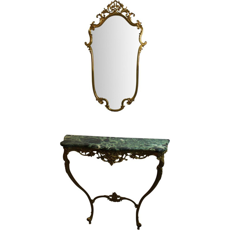 Consola Vintage com espelho de bronze