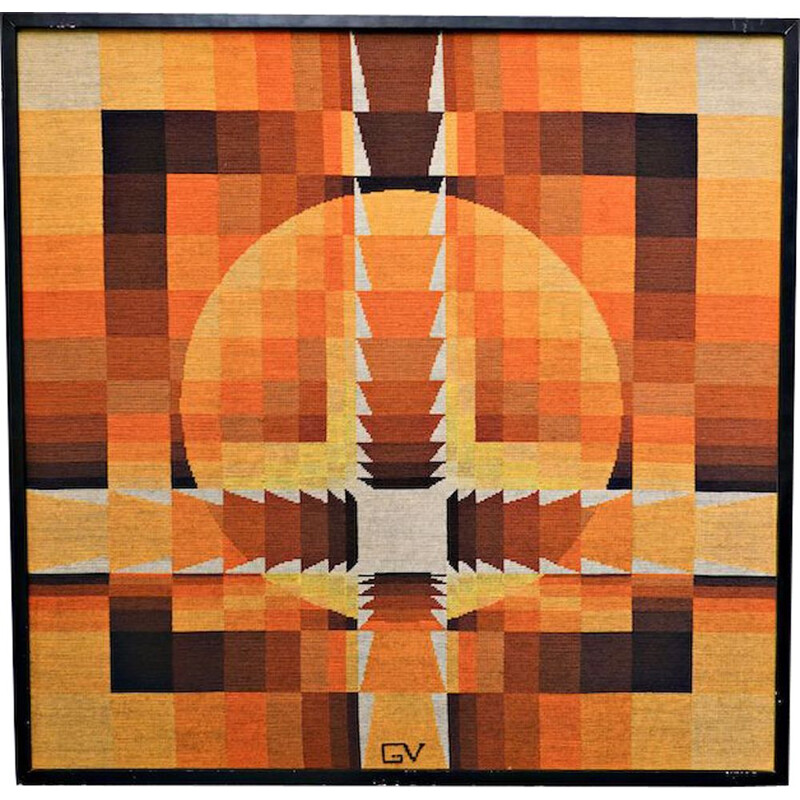 Vintage tapestry by Georges Vaxelaire, Belgium 1970