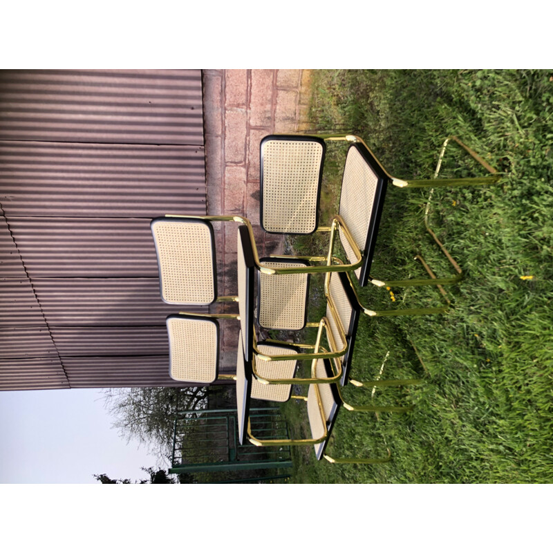 Set of 5 vintage Cesca B32 chairs by Marcel Breuer