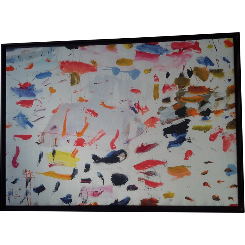 Encadrement contemporain Pierre Frey en lin multicolore, Marie-Cécile APTEL - 2000