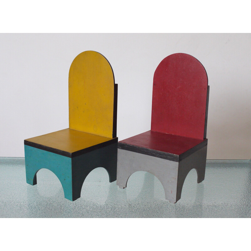 Pair of vintage Children's Chairs by Ko Verzuu for ADO 1930s