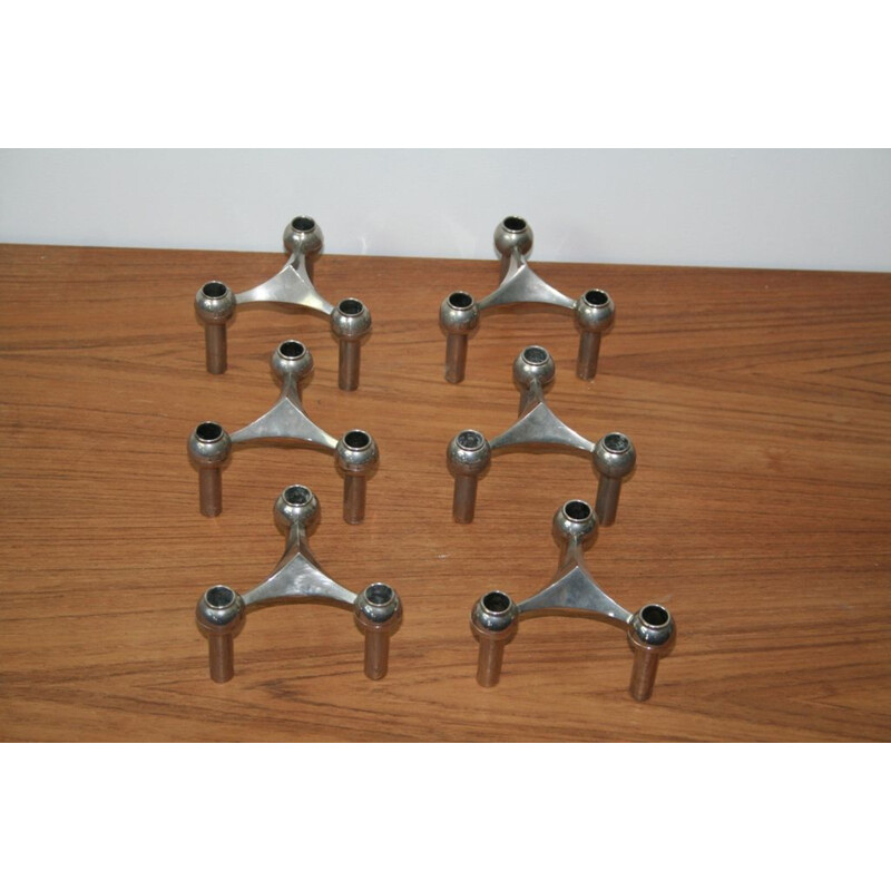 Set of 6 modular candle holders Nagel 1970s