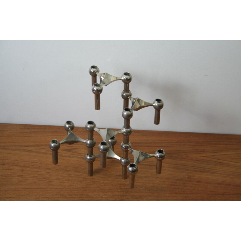 Set of 6 modular candle holders Nagel 1970s