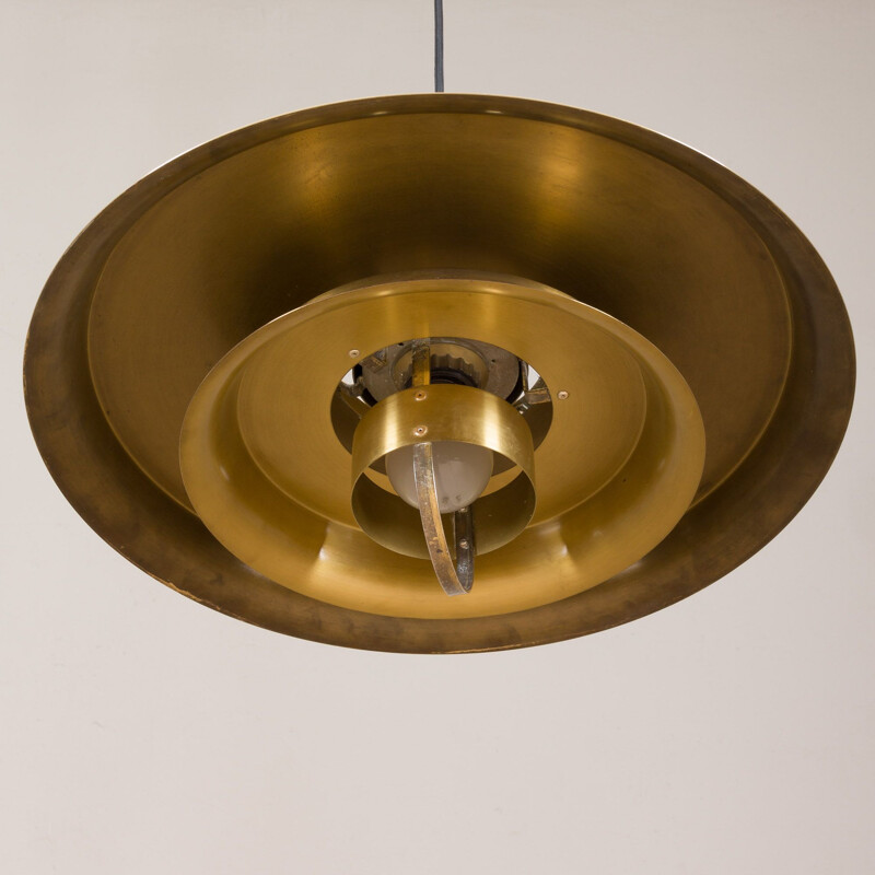 Vintage Brass Pendant Lamp by Bent Karlby for Lyfa, Danish 1960s