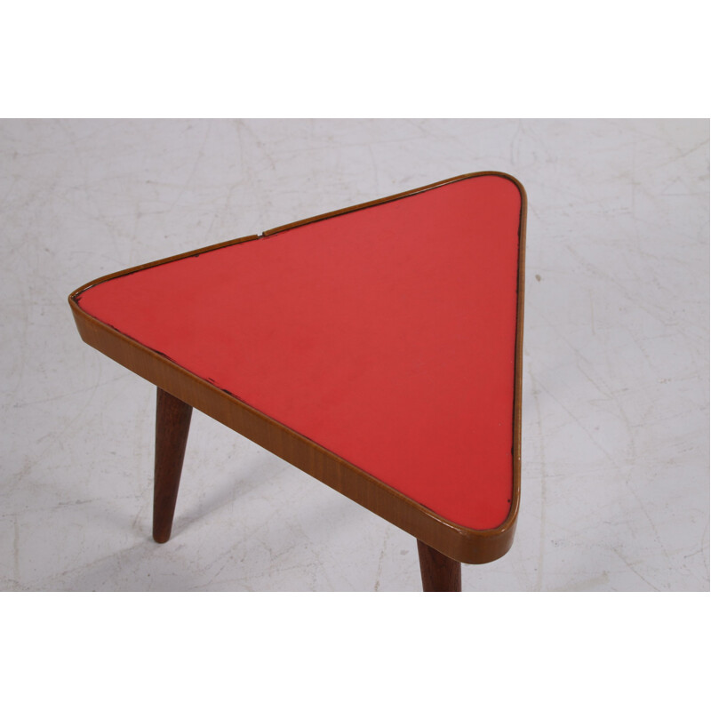 Table à plantes vintage triangle rouge 1960