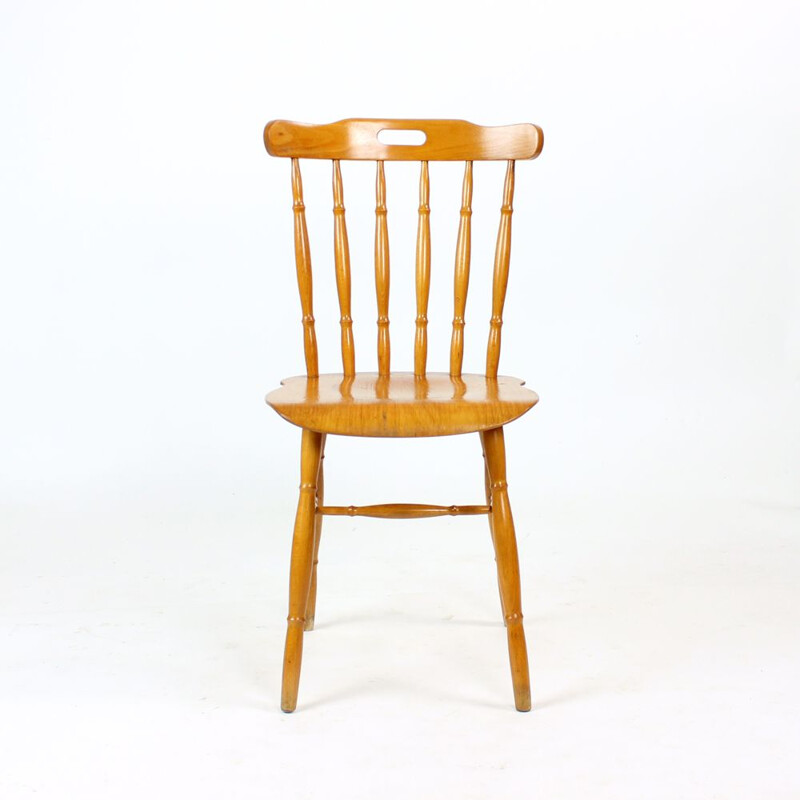 Conjunto de 4 cadeiras de carvalho vintage, Checoslováquia 1960