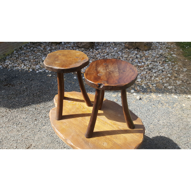 Vintage solid wood stools and coffee table