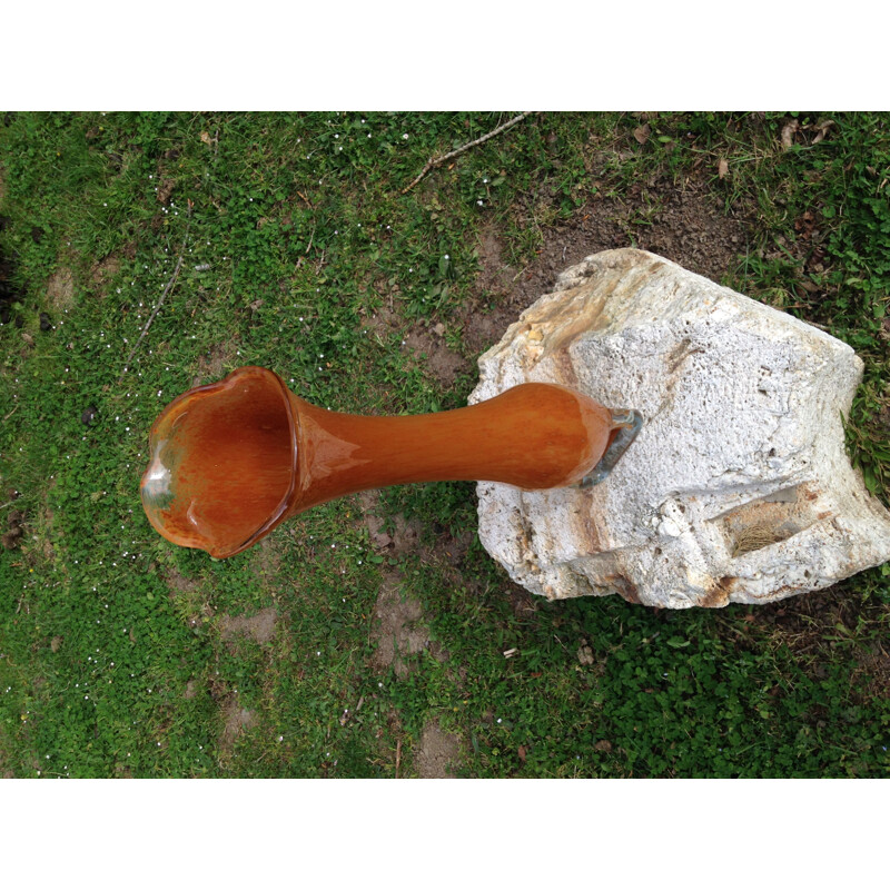 Gigantic vintage orange design vase in excellent condition