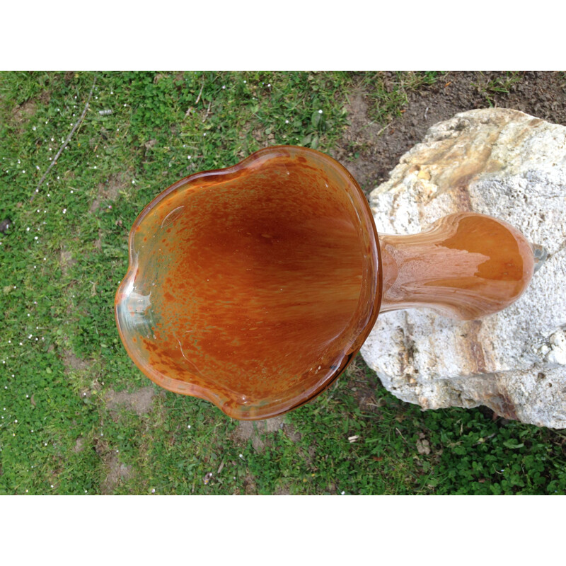 Vase vintage gigantesque orange design en excellent  état