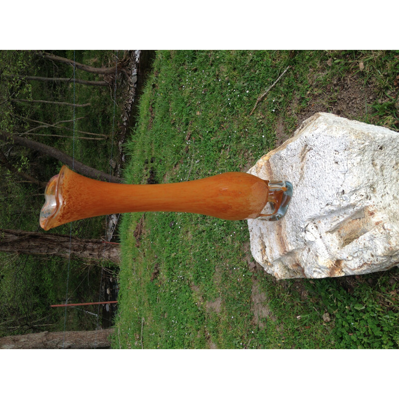 Gigantic vintage orange design vase in excellent condition