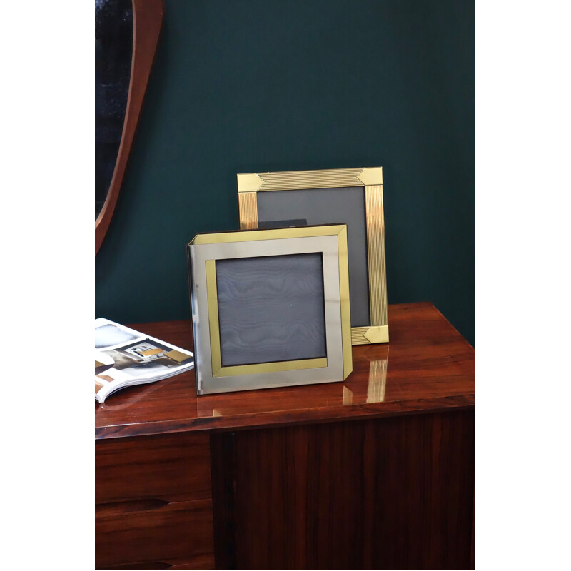 Vintage gold photo frame by Romeo Rega, Italy 1970s