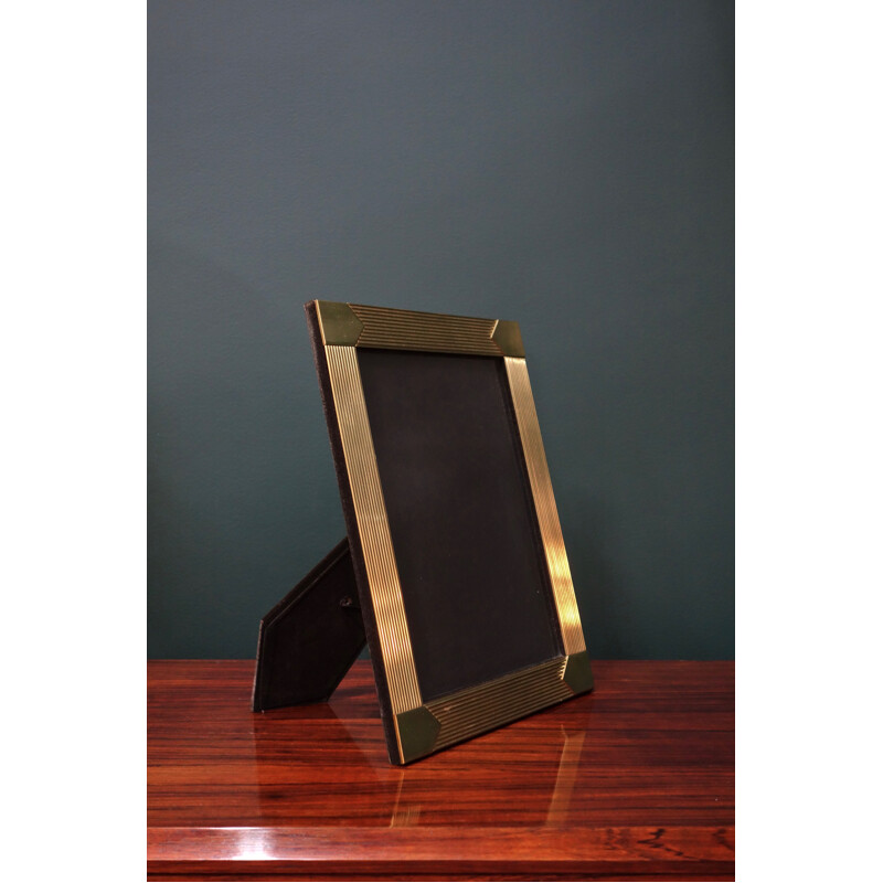 Vintage gold photo frame by Romeo Rega, Italy 1970s