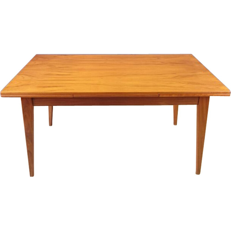 Oakwood table with extension - 1950s