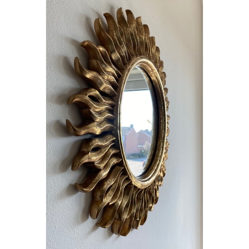 Vintage Golden Sun Mirror 1960s