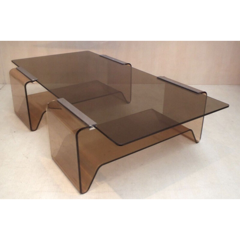 Vintage Altuglass coffee table by Michel Dumas 1970