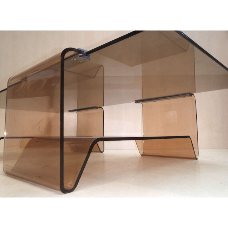 Vintage Altuglass coffee table by Michel Dumas 1970