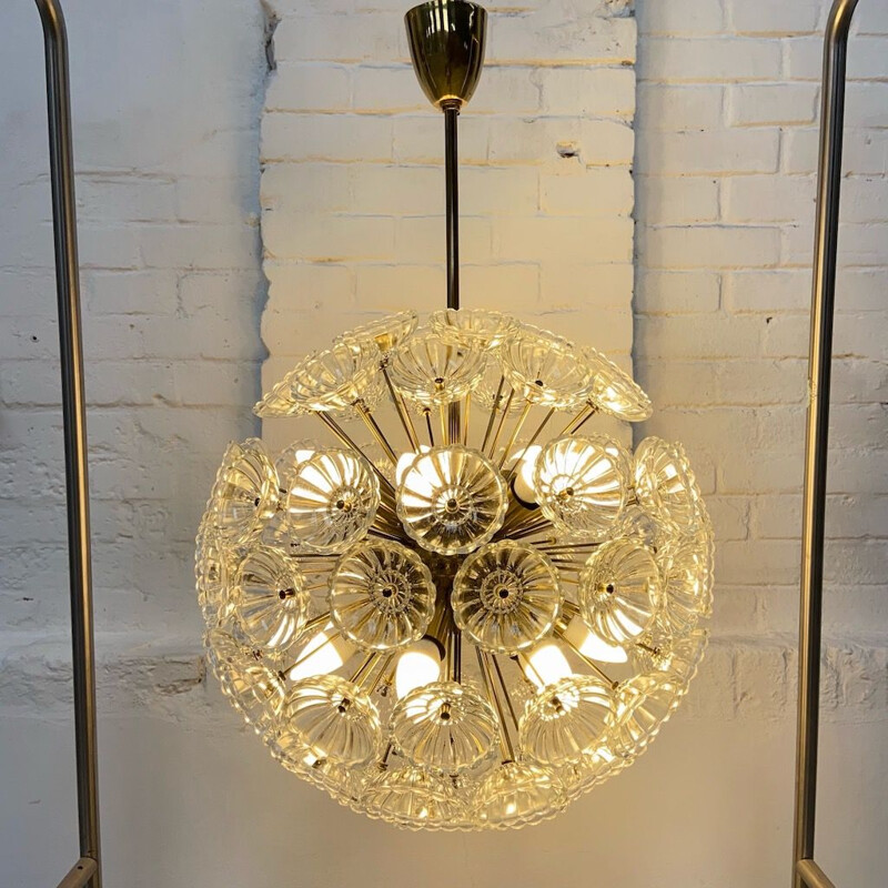 Vintage dandelion chandelier from VEB Ebersbacgh 1960s