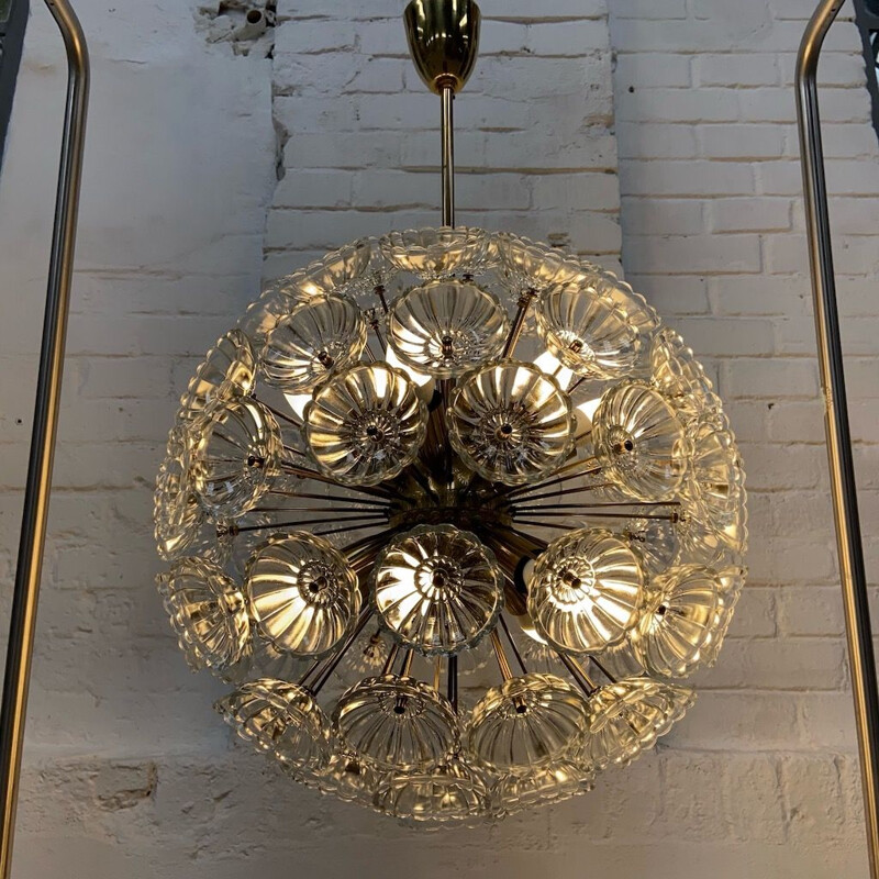 Vintage dandelion chandelier from VEB Ebersbacgh 1960s