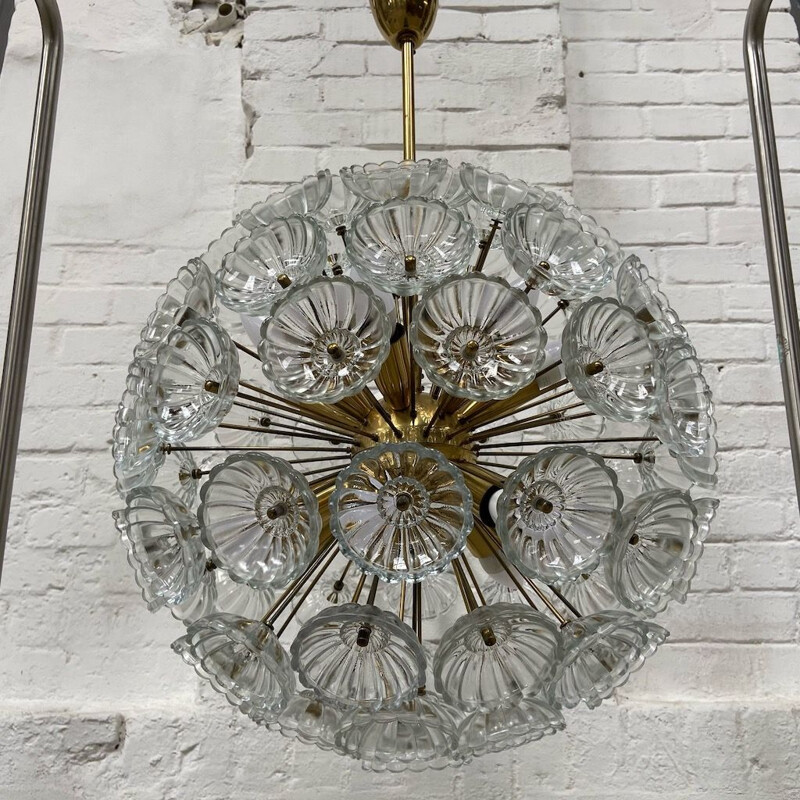 Vintage dandelion chandelier from VEB Ebersbacgh 1960s