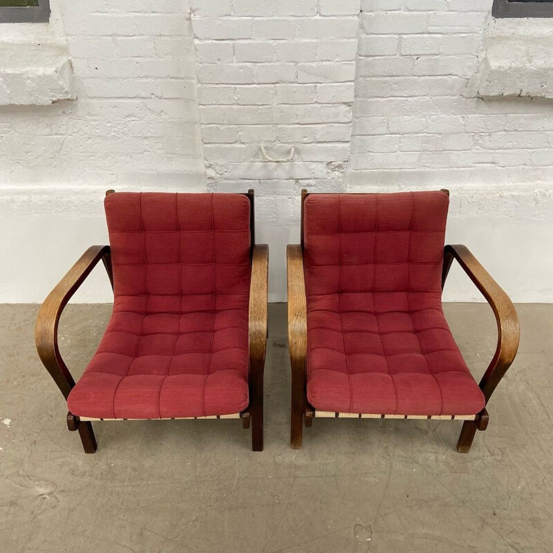 Pair of vintage Armchairs ba Karel Kozelka a Antonin Kropace for Interier Praha 1950s